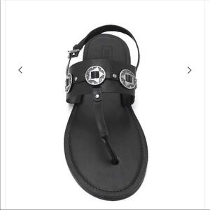 Faux leather sandals